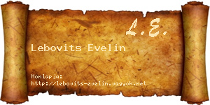 Lebovits Evelin névjegykártya